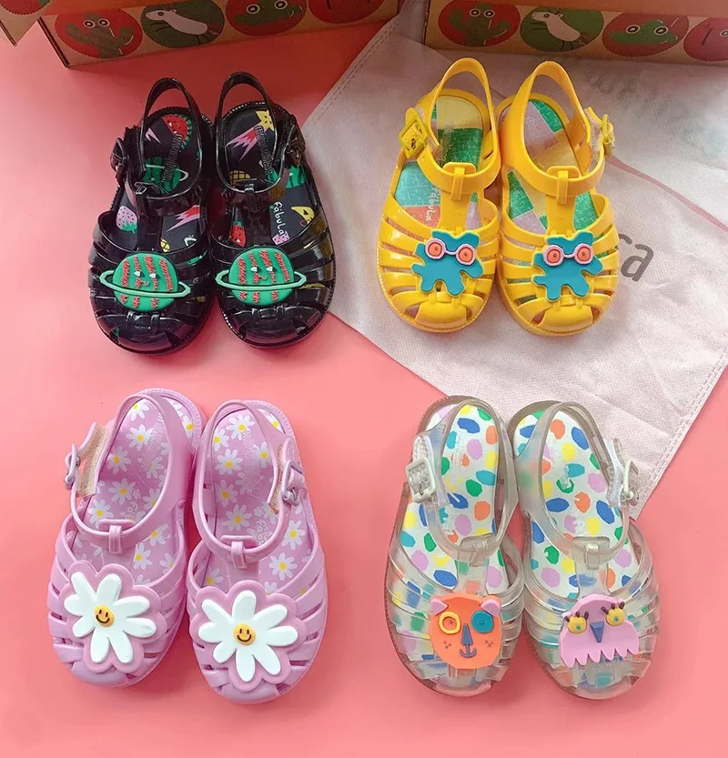 

Mini Melissa Girls New Spring Fragrant Jelly Shoes Chilren's Princess Summer Sandals Bowknot Kids Candy Beach Shoes For Toddler