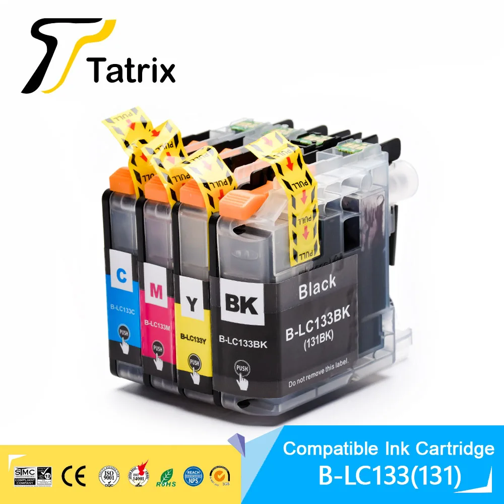 

Tatrix 4PK For Brother LC133 LC131 Ink Cartridge For Brother MFC-J245 J470DW J475DW J650DW J870DW DCP-J152W J172W J552DW J752DW