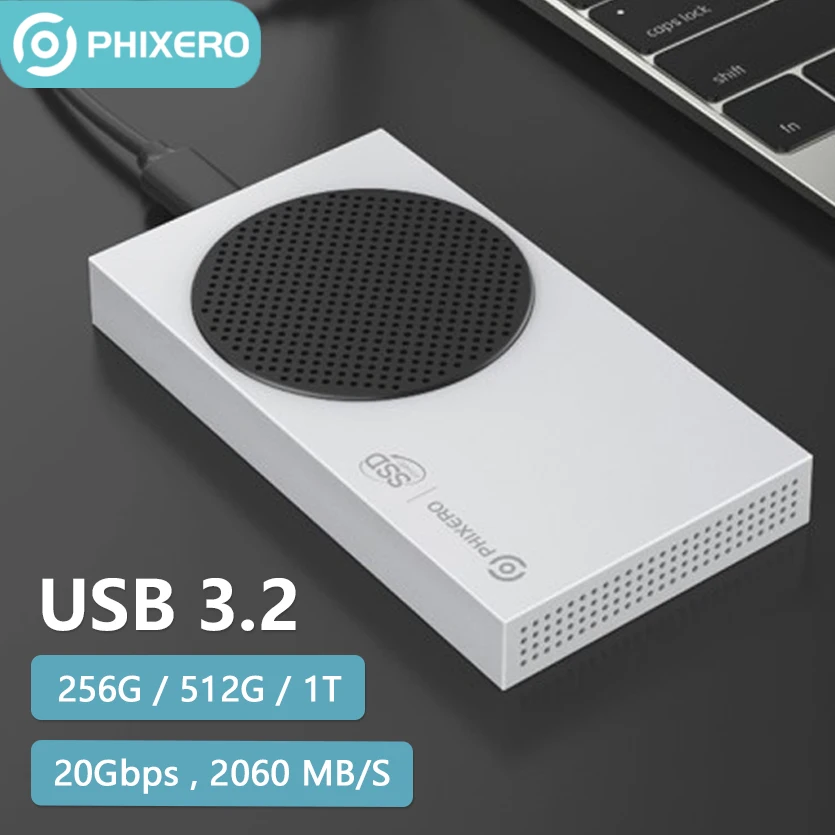 PHIXERO External Solid State Drive Portable Hard Disk SSD 1 TB 512 256 GB PSSD HardDisk USB Type C 1T 256G 512G HD for PC Laptop