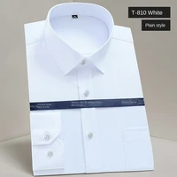 mens classic stretch solid color shirts easy care pockets long sleeve shirts formal business standard fit mens shirts