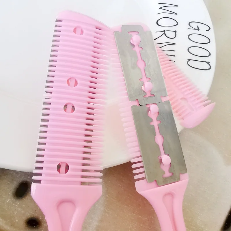 

Hair Cutting Comb Hair Brushes With Razor Blades Double-SidedHair Trimmer Cutting Thinning Tools Magic Blade Combs Styling Tools