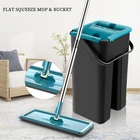 швабра с ведром отжимом вращающаяся на 360 градусов швабра с отжимом плоскость чистка пола без помощи швабра для мытья полов рук сухой и влажный черный сменный коврик из 6 частей из микрофибры