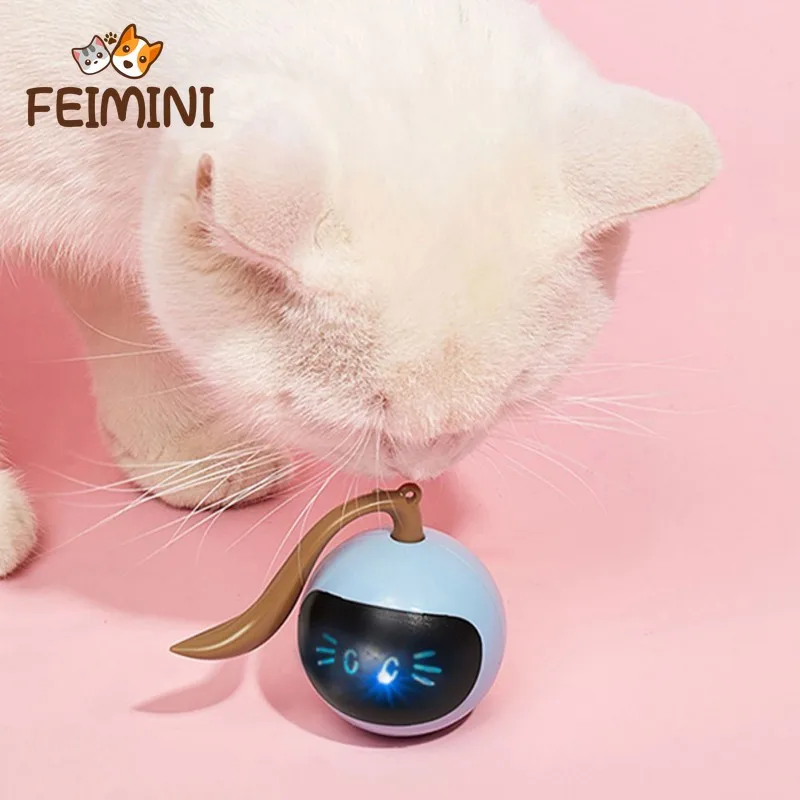 

FEIMINI 1000 мАч Умная игрушка для кошек USB Электрический прыгающий шар самовращающиеся игрушки вращающийся прыгающий шар для собак детские игру...