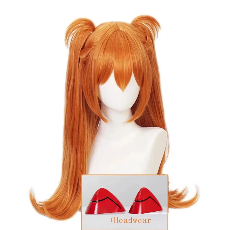 

Парик для косплея аниме Asuka Langley Soryu длинный оранжевый термостойкий костюм из синтетических волос женский головной Убор