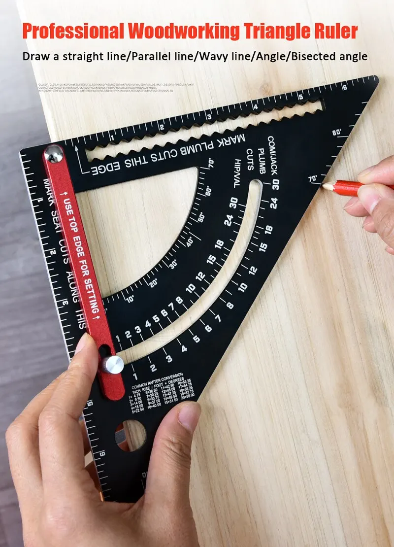 Треугольная линейка 7 дюймов угловой транспортир из алюминиевого сплава