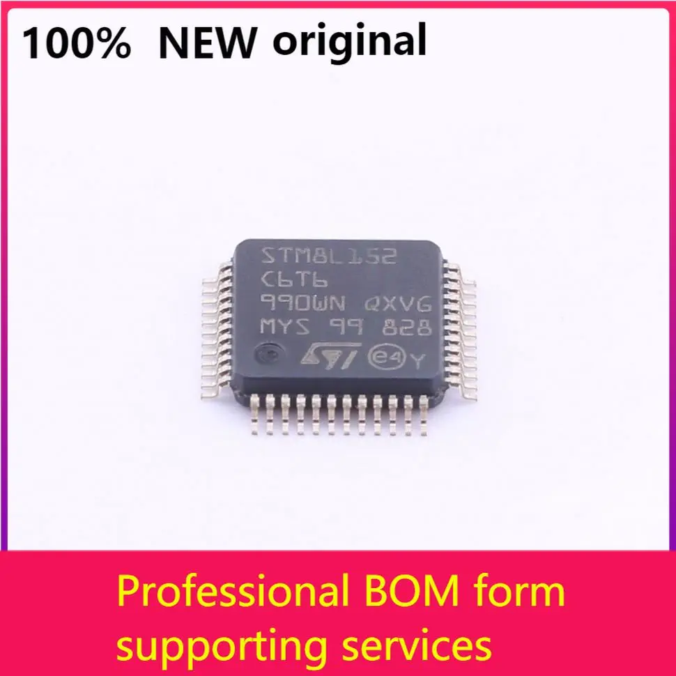 

MCU 8-битный STM8L STM8 CISC 32KB ROM 2,5 V/3,3 V 48-Pin LQFP Tray - Tray STM8L152C6T6 100% оригинал