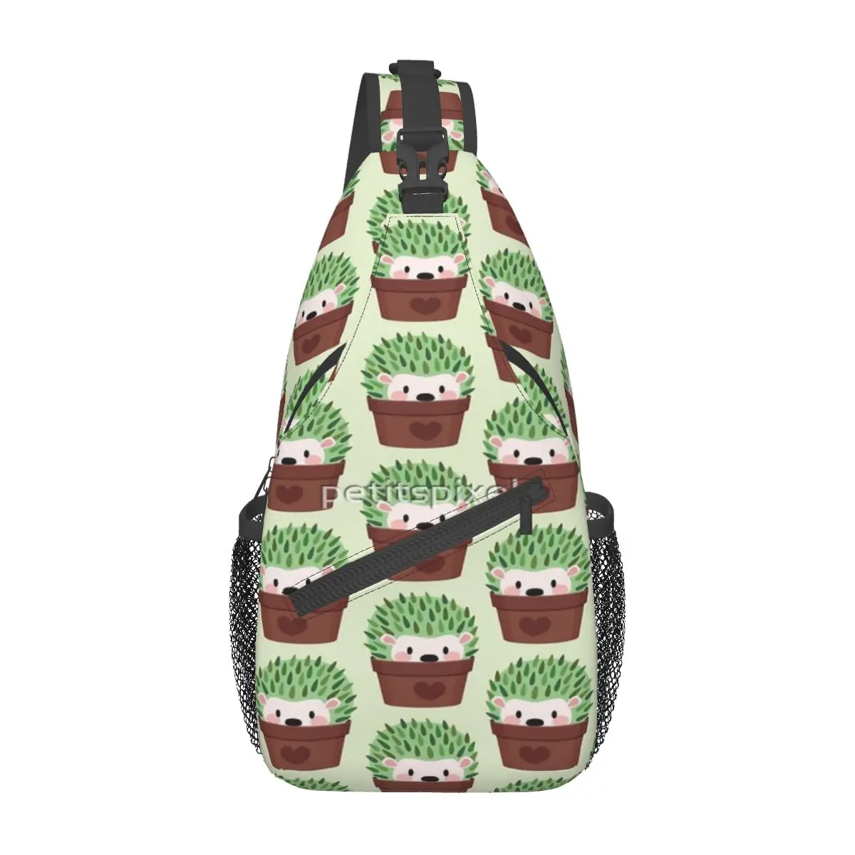 

Нагрудная сумка Hedgehogs, замаскированная кактусами, Современная портативная подходящая офисная нагрудная сумка через плечо по диагонали, настраиваемая