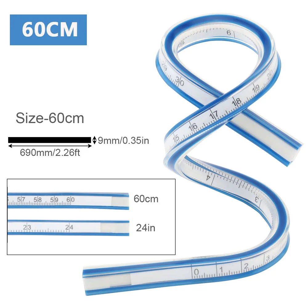 

Гибкая пластиковая линейка 30-60 см