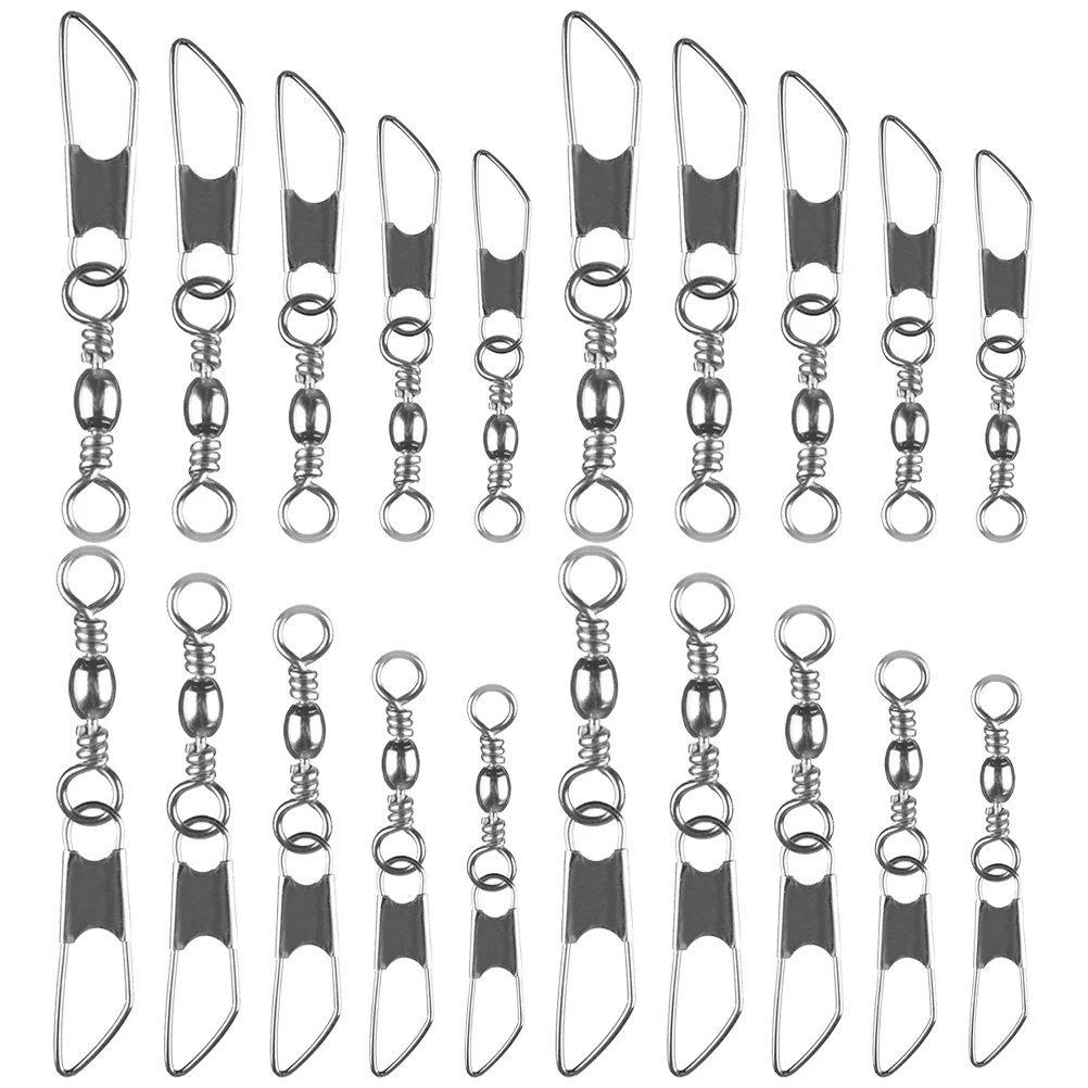 

50 Pcs Fishing Gear Accessories Ball Bearing Snap Swivels Copper Hook Connector