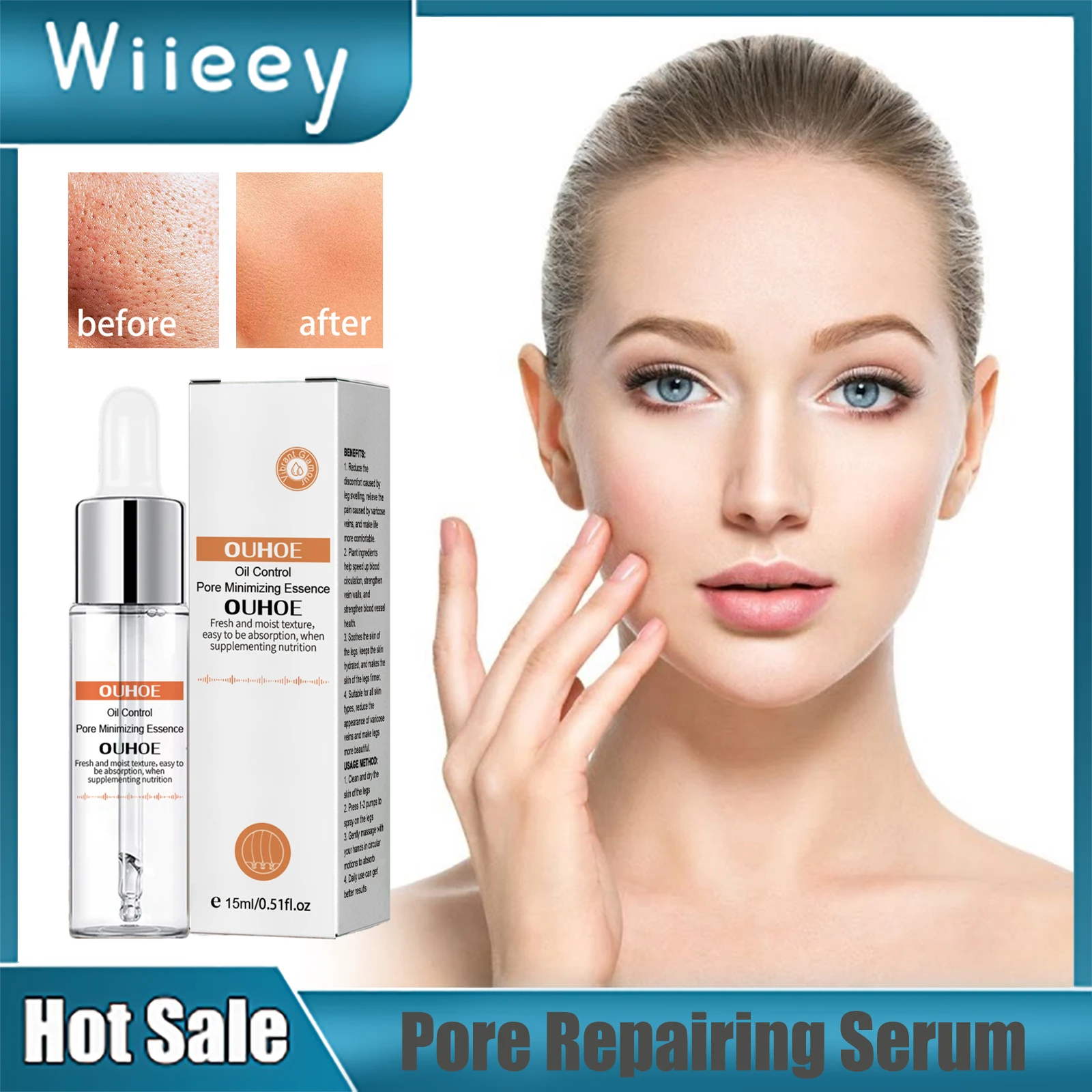 

Pore Repairing Serum Remove Blackheads Acne Pimples Treatment Moisturizing Whitening Smoothe Oil Control Shrinking Pores Essence