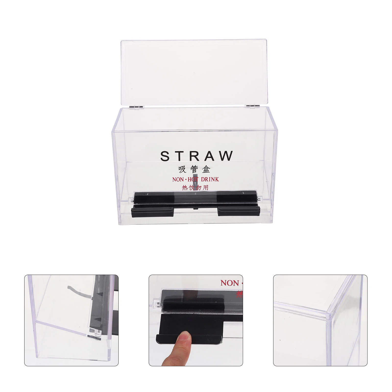 

Self-service Straw Box Acrylic Storage Case Container Pencils Dispenser Coffee Straws Holder Plastic Drinking Beverage