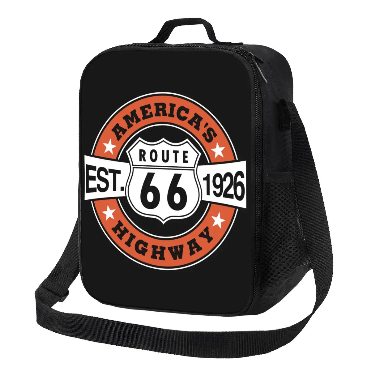 

Сумка для ланча Route 66 для мужчин и женщин, Термоизолированный Ланч-бокс, индивидуальный дизайн, для школы и студентов