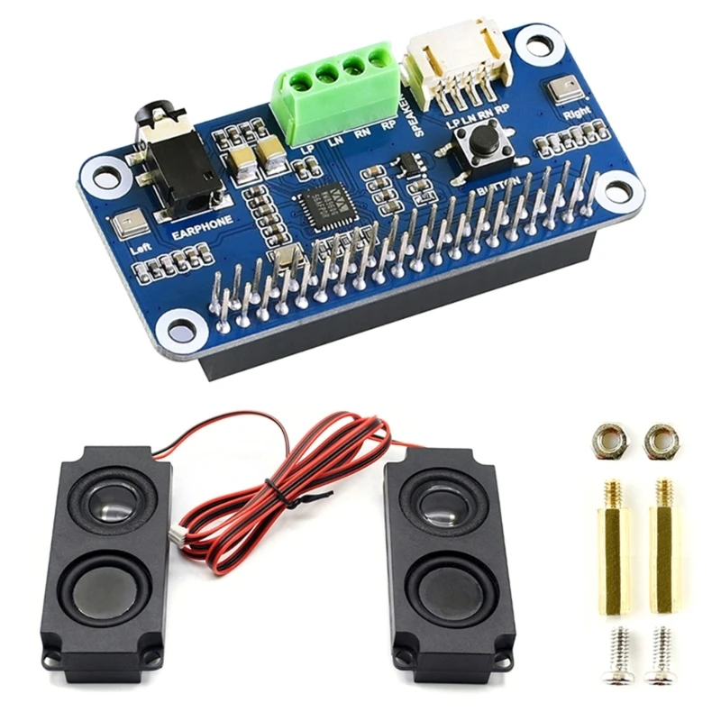 

WM8960 Expansion Board HAT Codec Speaker with Small Speaker Developement Accessory for RaspberryPi 4B 3B+