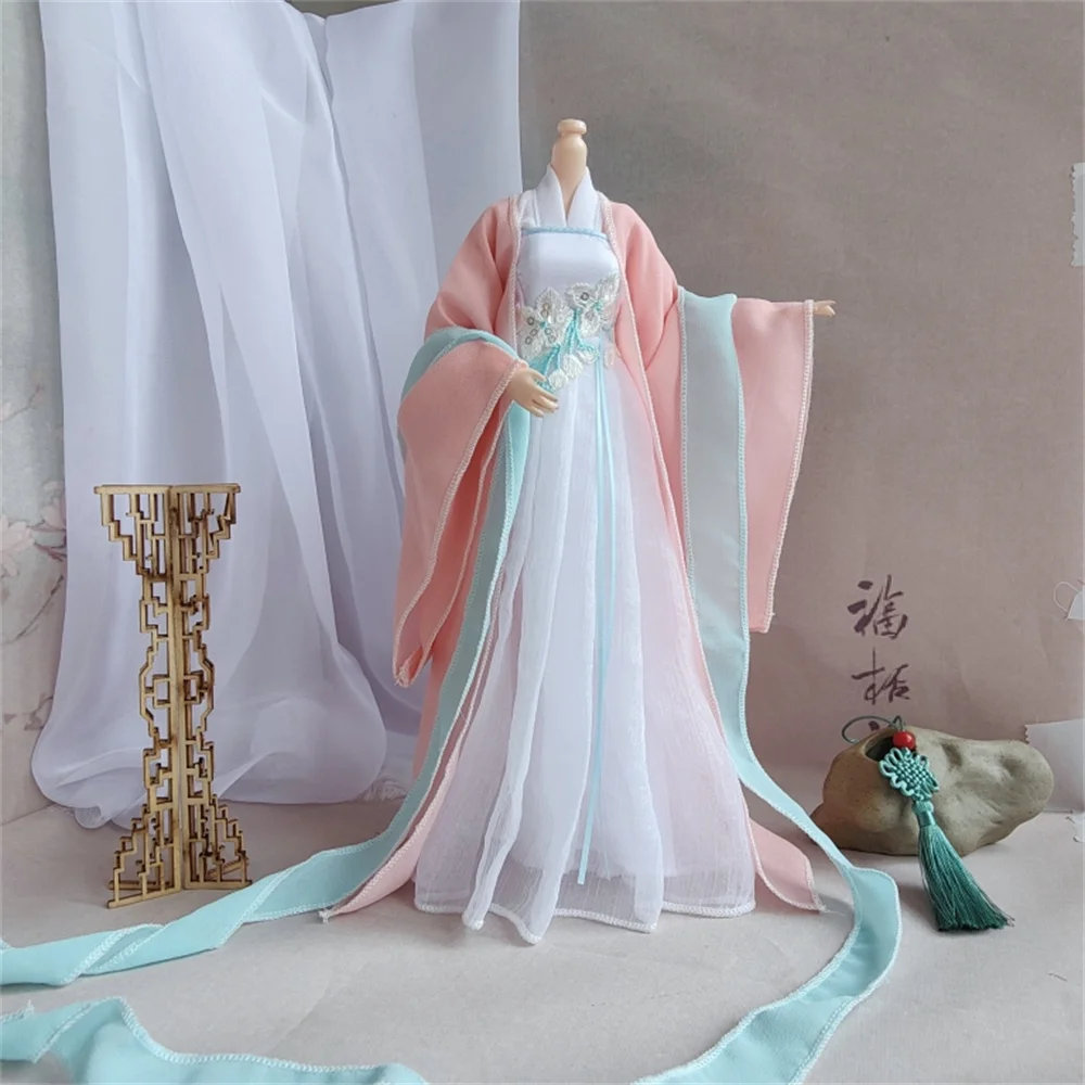 

Chinese Hanfu Long Dress Ancient 1/6 Scale Female Women Tradition Suit Clothes for 12inch Action Figure 30cm BJD
