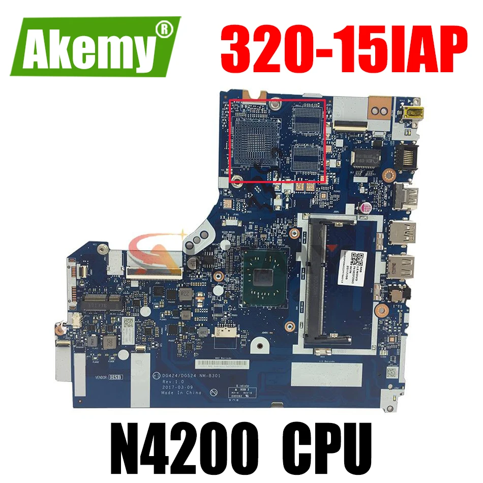 

For Lenovo 320-15IAP laptop motherboard DG424 DG524 NM-B301 motherboard WITH N4200 CPU DDR3L PC3L Mainboard 100% Fully Tested