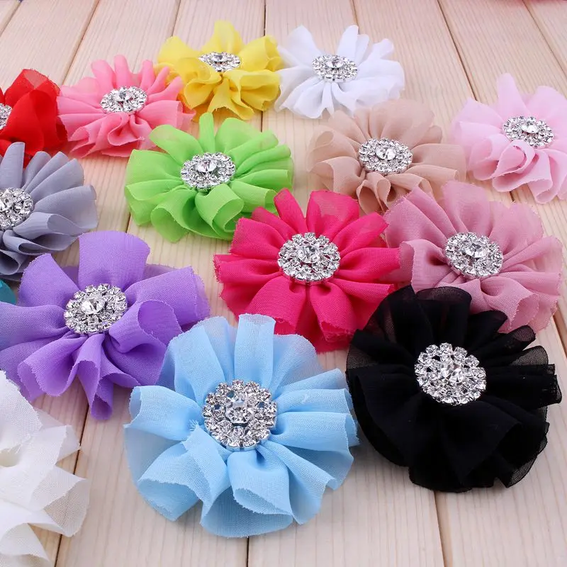 10 Упаковок Цветов Из Ткани Shantung Ручной Работы С Блестками И Акцентами На