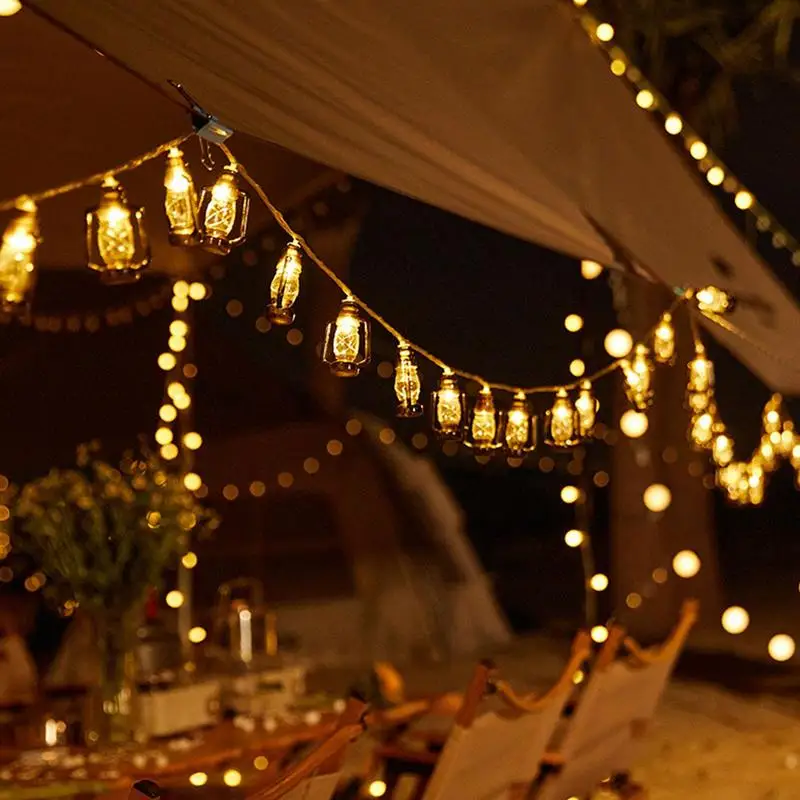 

Гирлянда уличная светодиодная туристическая, водонепроницаемый декоративный светильник для беседки, свадебные палатки, крыльца, сада, бис...