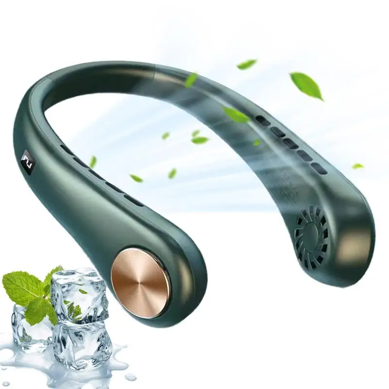 

Rechargeable Neck Fan LED Display USB Rechargeable Speed Adjustable Cooling Fan Summer Wearable Personal Fan For Travel Outdoor