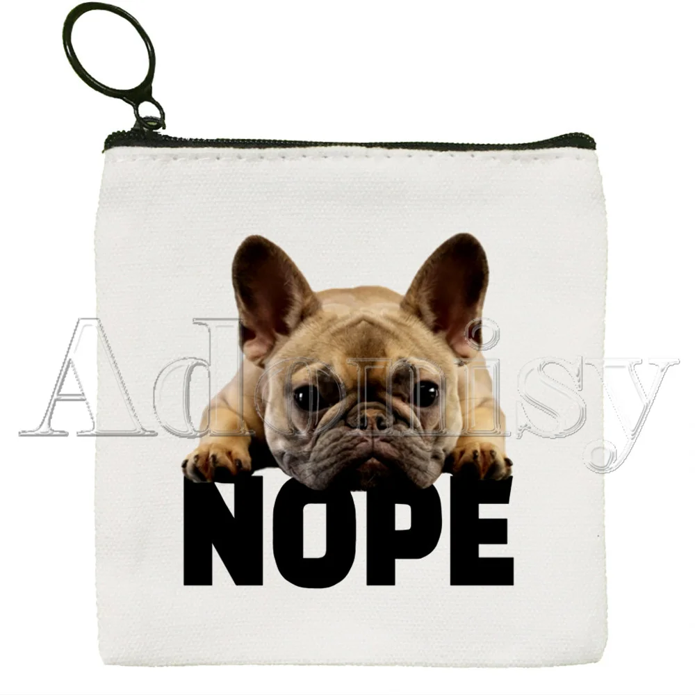 French Bulldog Korean Version Simple Coin Purse Coin Purse Female Student Canvas Cute Key Bag Mini Clutch Small Purse