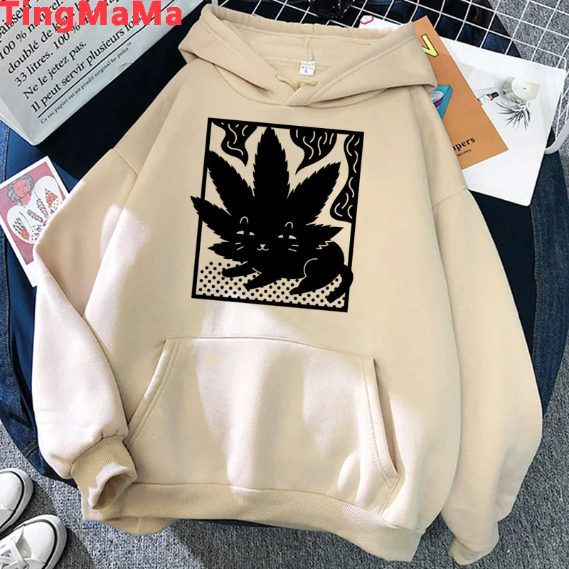 

Bong Weed hoodies women aesthetic sweat y2k Korean style anime Pullover pulls female graphic Hooded Shirt