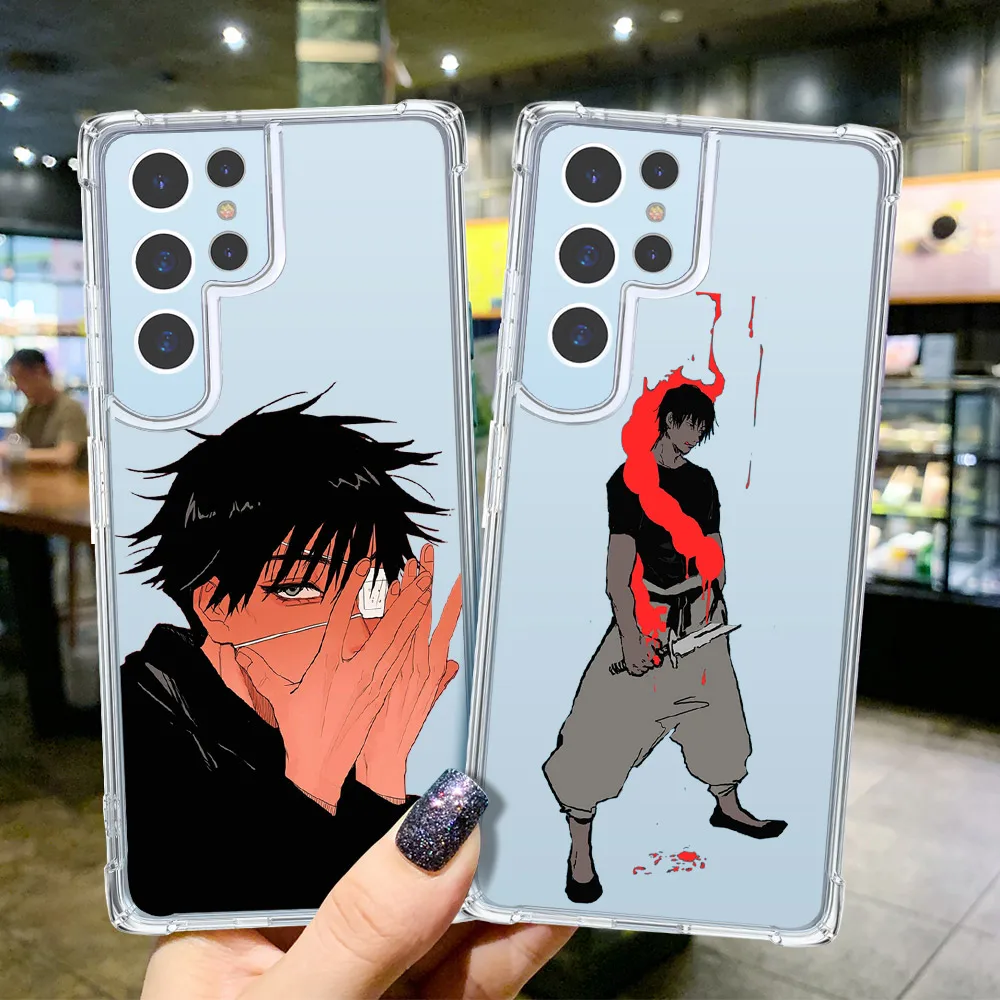 

Jujutsu Kaisen Phone Case for Samsung Galaxy S9 S10 S20 S21FE Note 9 8 20 10 S22 S8 Plus Ultra Lite Transparent Shockproof Cover