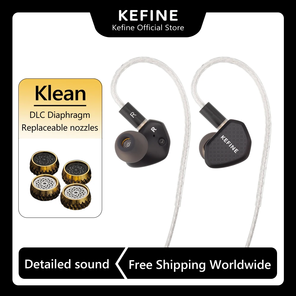 KEFINE Klean 10 мм DLC диафрагма динамический драйвер Hi-Fi проводные наушники IEM с