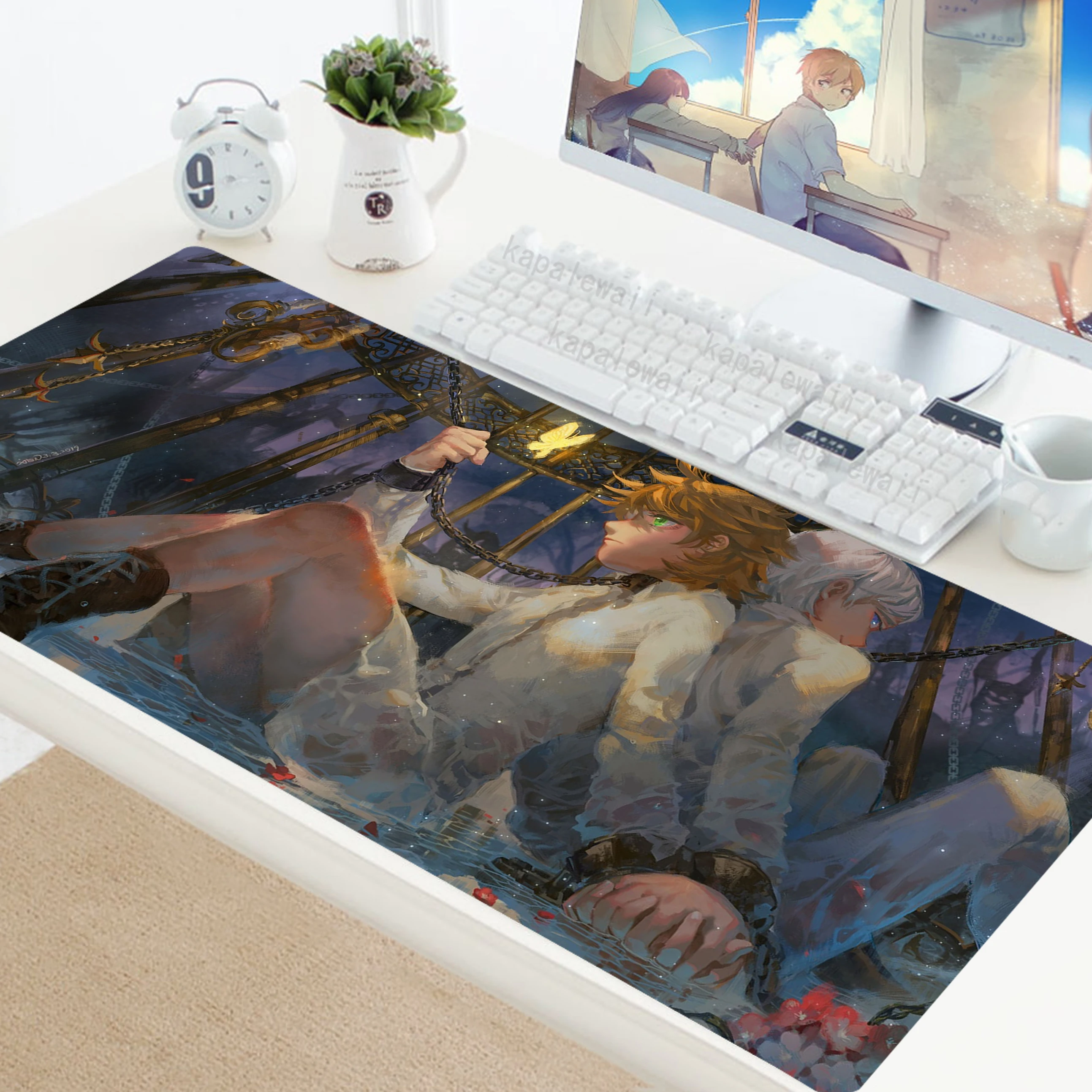 

The Promised Neverland Mouse Pad 80x30cm Gaming Keyboard Rubber Pad Pad on The Table Desk Mat Anime Mouse Mat Pc Rug Accessiores