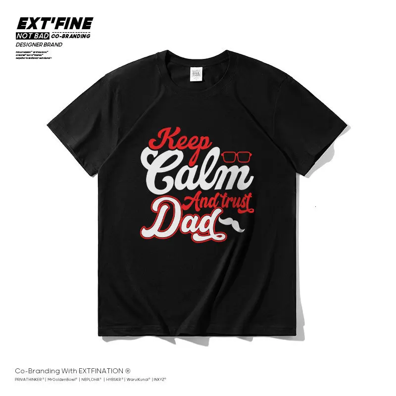 

Мужские топы с принтом папы ExtFine Keep Calm And Trust, летние футболки с коротким рукавом, повседневные мужские футболки в стиле хип-хоп из 100% хлопка, у...