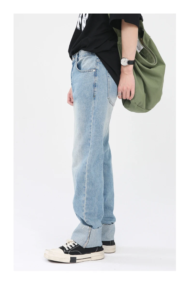 Four Seasons Men's Jeans Personalized Flange Design Mid Waist Men's Jeans Y2k Pants Fashion Streetwear Mens Designer Jeans JEANS