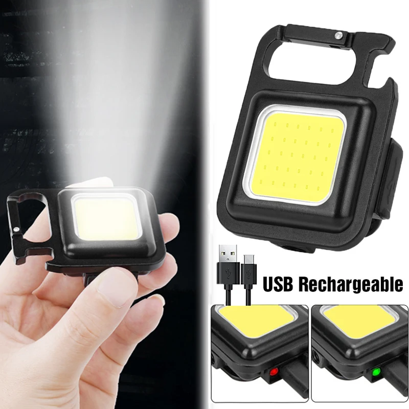 

Mini Keychain Light LED Flashlight Keychain Light Pocket Torch Portable Waterproof USB Charging Torch High Power LED Flashlights
