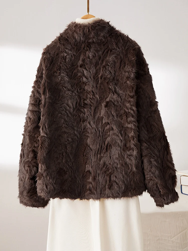 New Autumn and Winter Commuter Environmental Protection Tuscan Fur Outerwear Women Imitation Integrated Small Man Gracefu...