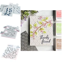 2022 diy greeting card stencils botanicals butterflies metal cutting dies scrapbook decorate embossing craft silicone stamps set