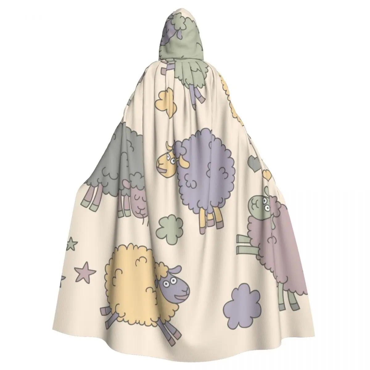 

Unisex Adult Cartoon Sheeps Cloak with Hood Long Witch Costume Cosplay