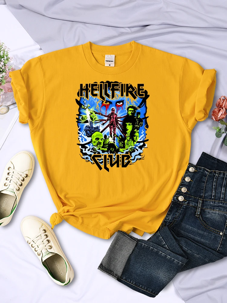 

Hellfire Club 1 Icon Collage Prints Women Tshirts Fashion High Street Clothing Creativity Personality Tee Tops Woman Tee Shirts