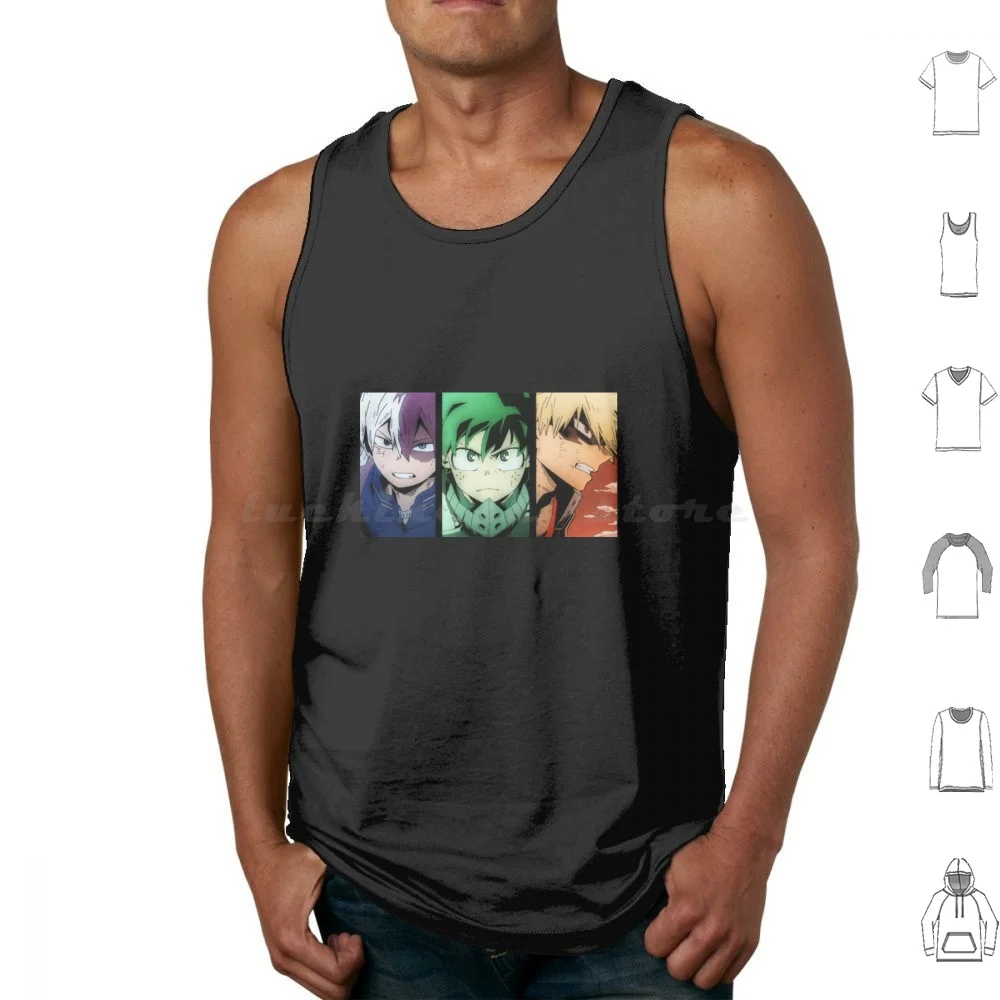 

Tank Tops Vest Sleeveless Bnha Midoriya Izuku Boku No Hero Academia Bakugou Katsuki Todoroki Shouto Animabubble Mha Katsuki