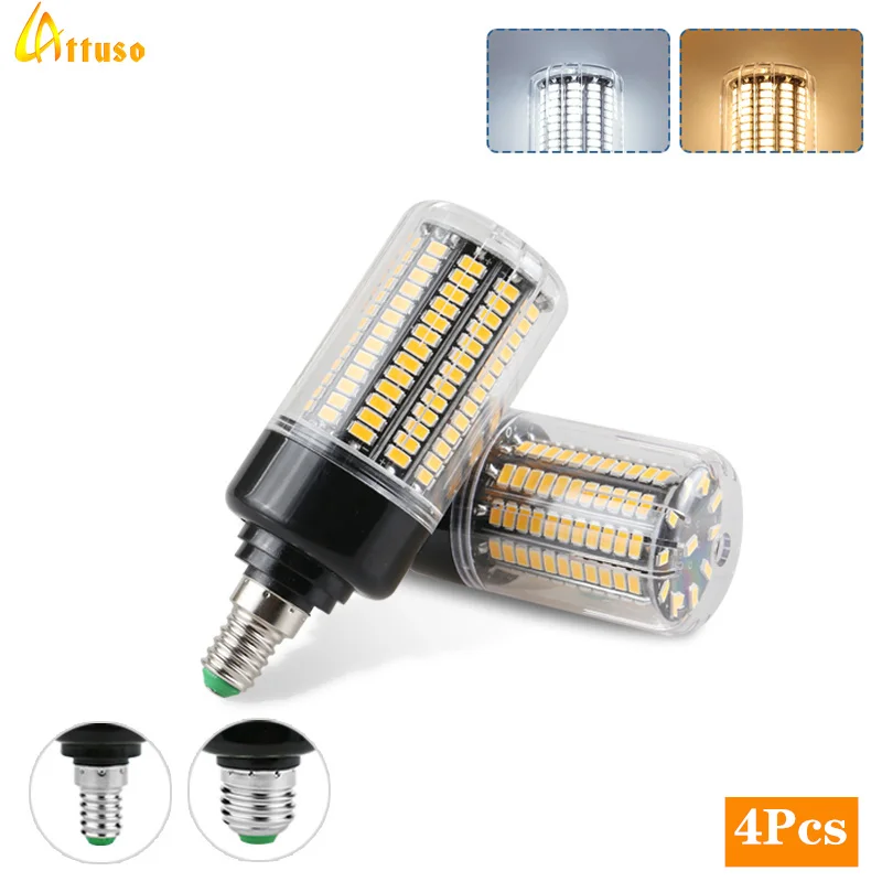 4pcs/lot LED Bulb E14 E27 220V 110V Corn Light 3.5W 5W 7W 9W 12W 15W Lampada Led Bombillas SMD 5736 Ampoule AC85-265V Lamp