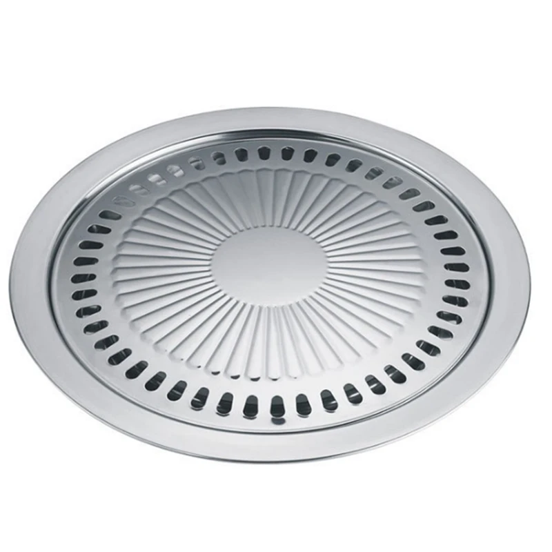 

Round Barbecue Plate BBQ Grill Stainless Steel Plate Household Outdoor Picnic Smokeless Barbecue Grill Pan BBQ Tools