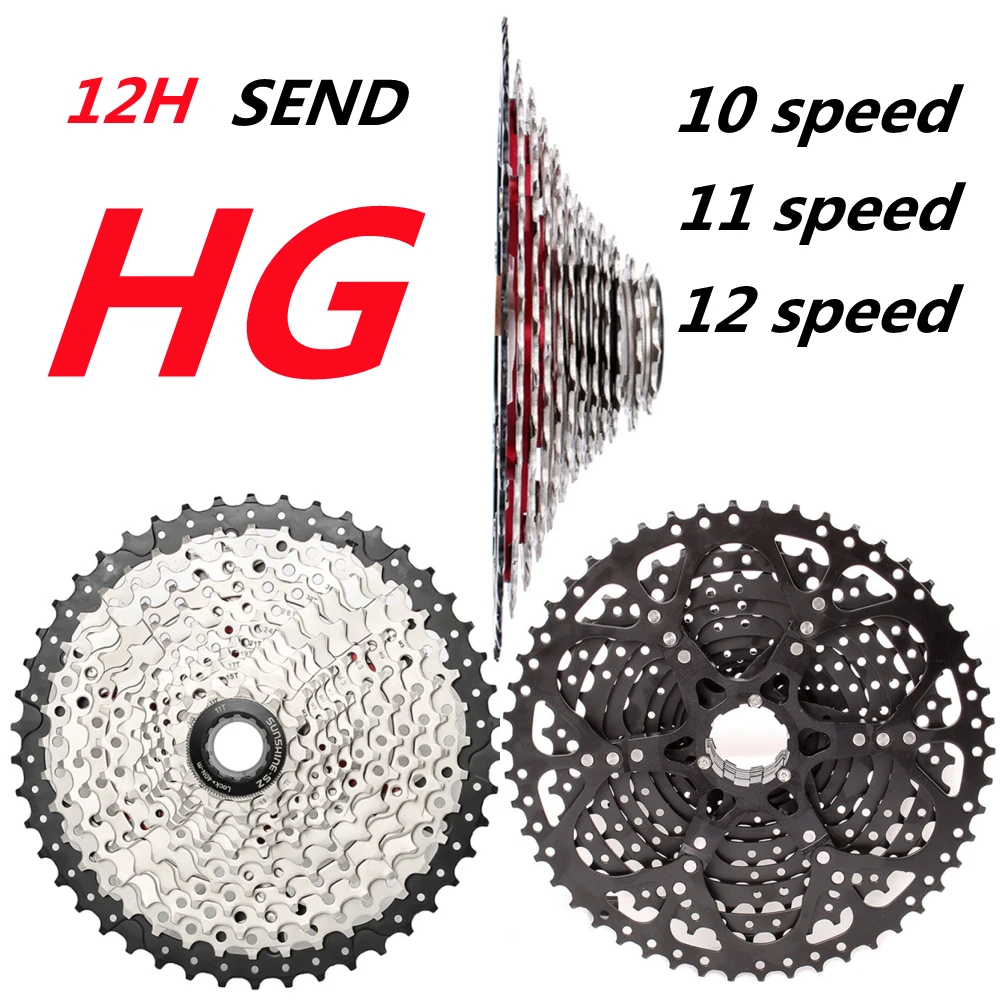 

SUNSHINE Bicycle Cassette 10/11/12 Speed HG K7 12V Road/MTB Bike Freewheel Sprocket For Shimano/SRAM Mountain Bicycle Accessorie