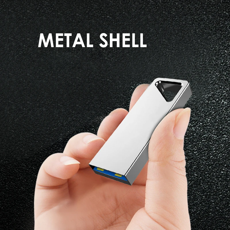 

USB-флеш-накопитель серебристый металлический, 128/64/32 ГБ