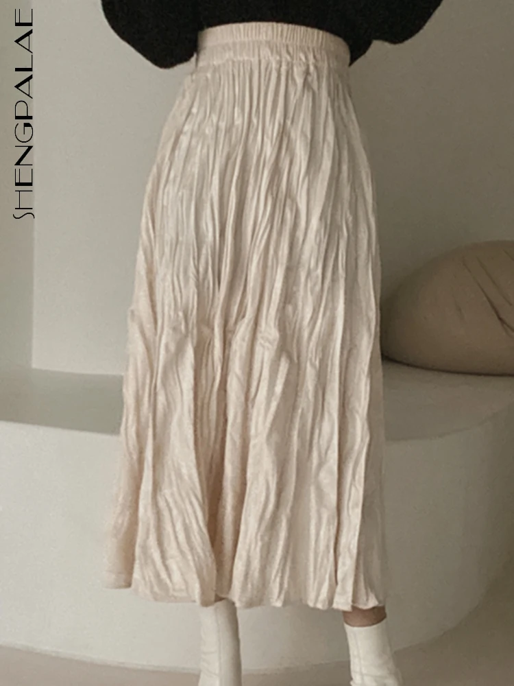 

SHENGPALAE Fashionable A-line High Waist Skirt For Women's 2023 Spring New Tide Korean Folds Skirts Y2k Beautiful Clothes 16Y573