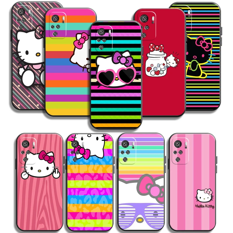 

Cute Hello Kitty Phone Cases For Xiaomi Redmi Note 9T 9A 9T 8A 8 2021 7 8 Pro Note 8 9 Back Cover Funda Carcasa Soft TPU