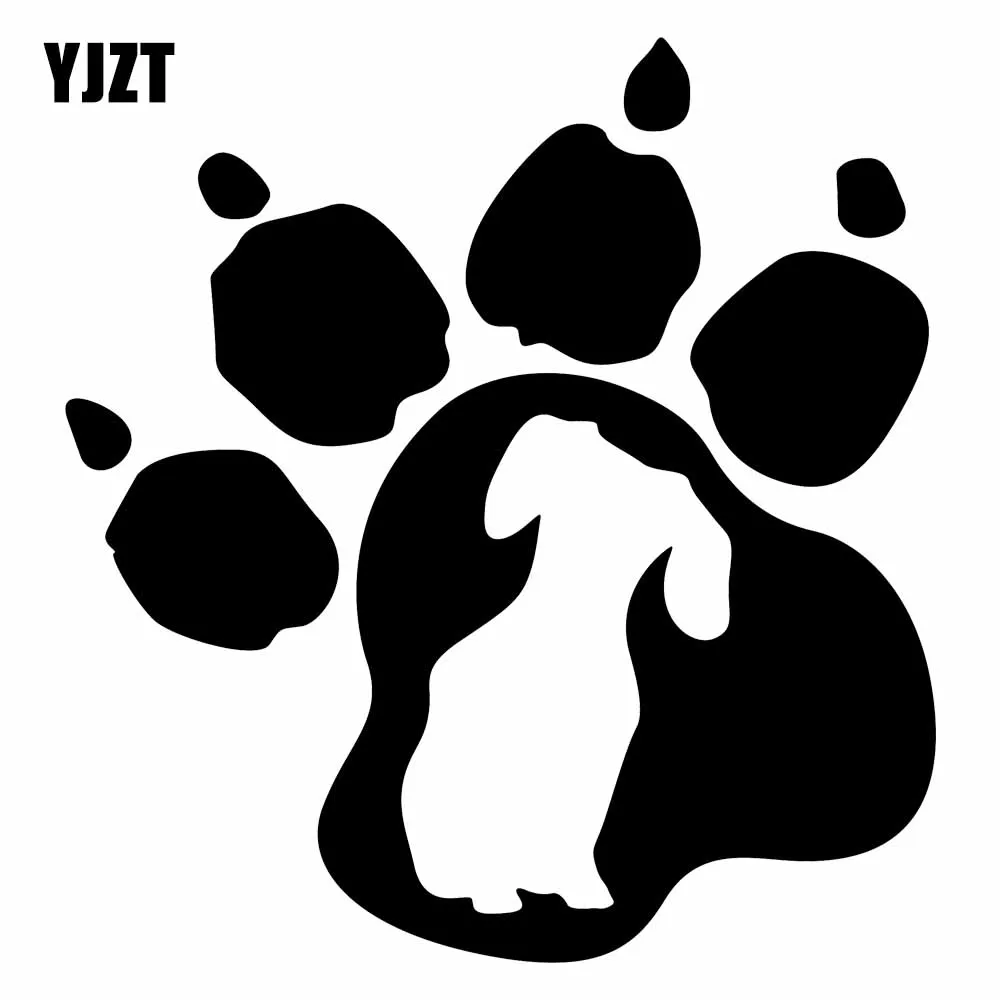 

YJZT 16.5cmX17.5cm Animal Footprints Vinyl Dog Paw Print Decoration Car Sticker Window Black/Silver Decal