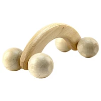 multifunctional massage roller curved design wooden round four wheel muscle massager health care tool