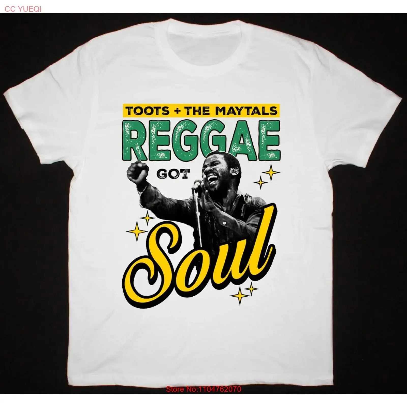 Фото Футболка Toots The Maytals Reggae Got Soul, белая, размер S-5XL, JU647, винтажная, с эффектом потертости, удобная, с небольшим графическим принтом, универсальная, в стиле стритвир. №1