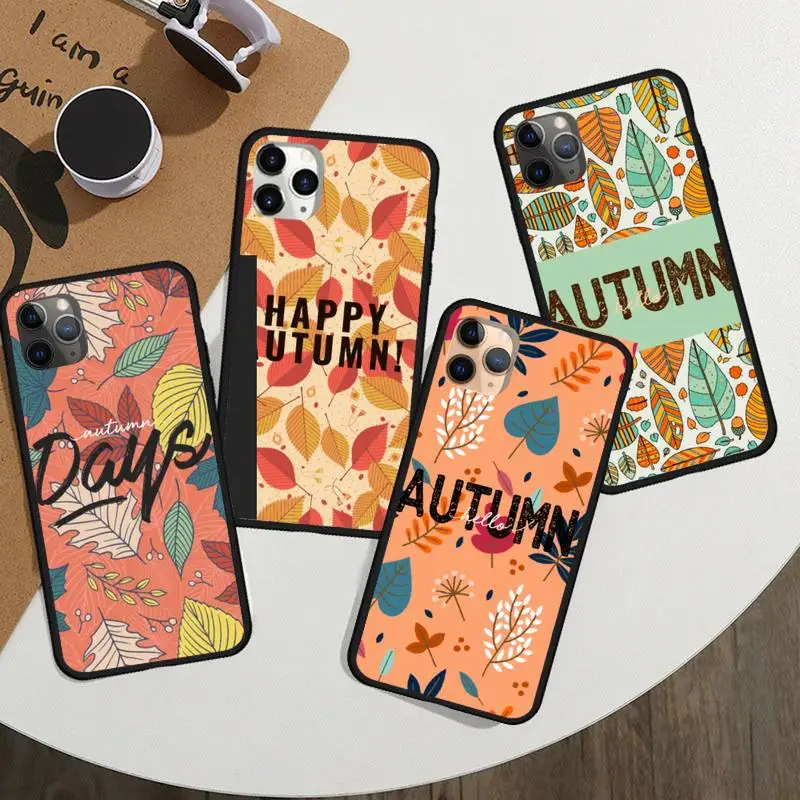 

Hello Autumn Aesthetic fall maple leafs Phone Case For iphone 11 13 12 14 x xs xr pro max mini plus boys girls funda