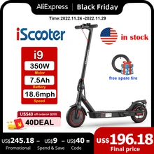 US Stock iScooter Electric Scooter 18.6mph Adult EScooter 8.5Inch 350W Adult Foldable Electric Skateboards Scooter with app