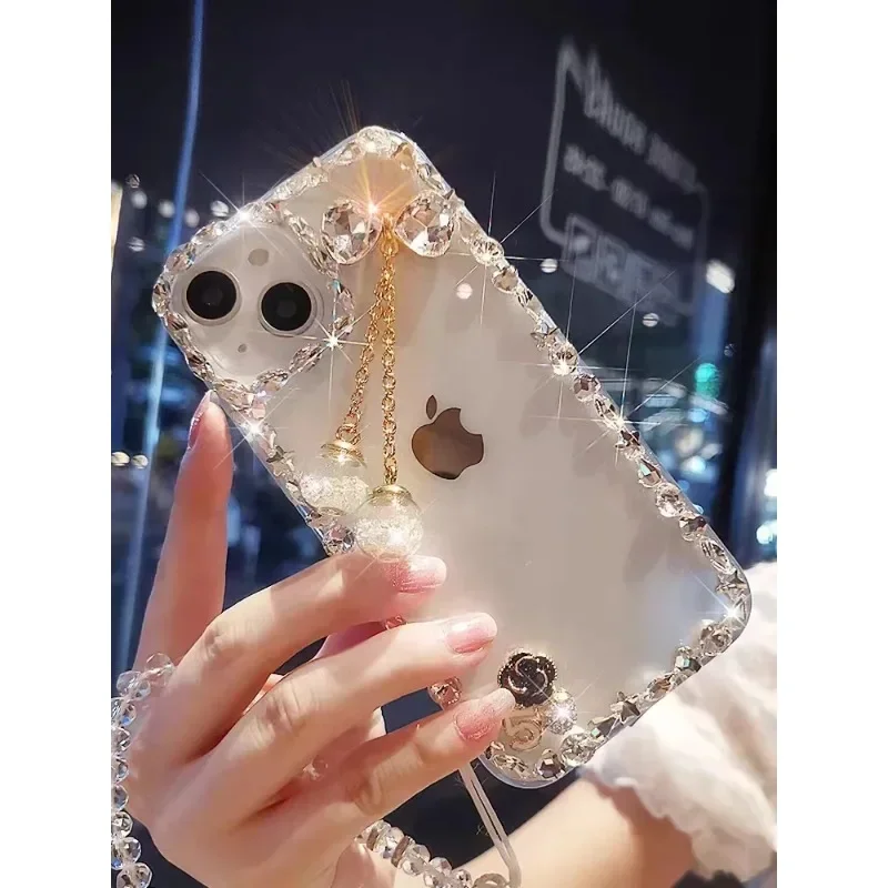 Модный и элегантный бриллиантовый чехол для Apple iPhone 16 12 13 14 15 Plus Pro Max