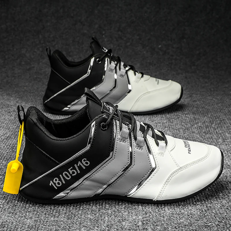 New Running Shoes for Men Outdoor PU Male Sneakers Durable Gym Training Shoes Trending 2023 Walking Sneakers Rubber Sole Shoes