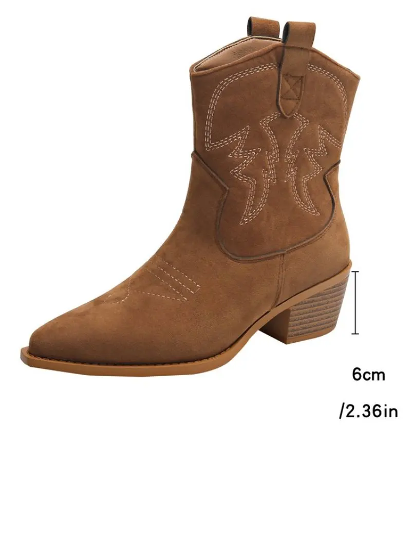 Ковбойские сапоги в стиле ретро с вышивкой размер 35 - 43 цвет черный/коричневый