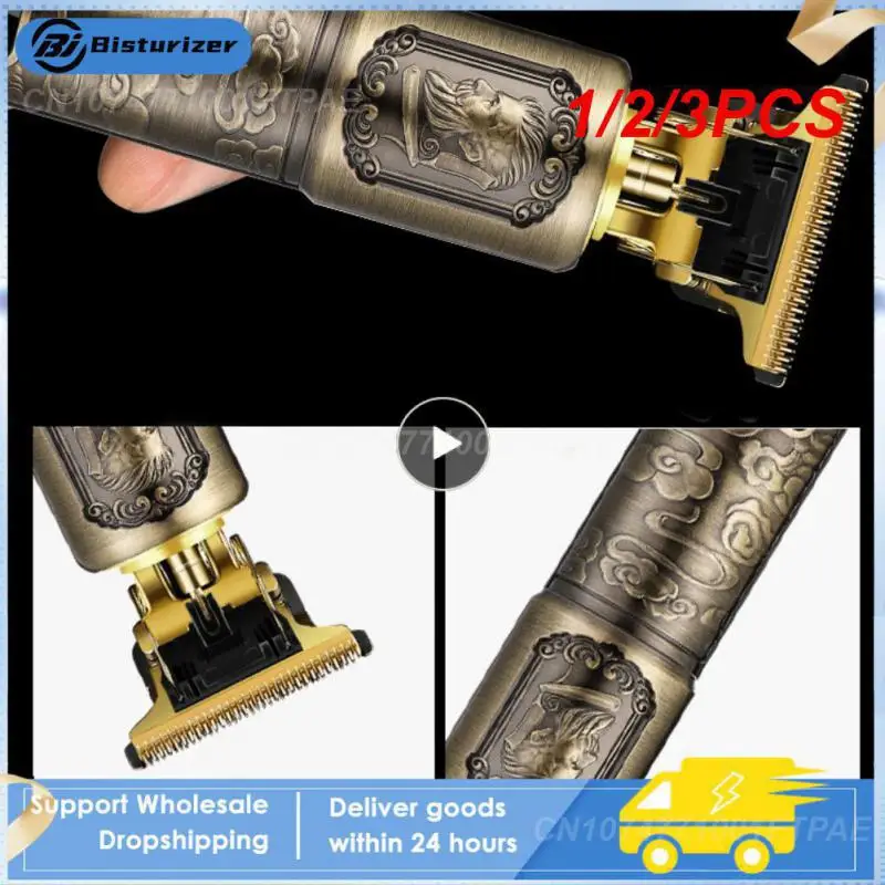 1/2/3 шт. машинка для стрижки волос Dragon Vintage T9 Беспроводная 0 мм профессиональная